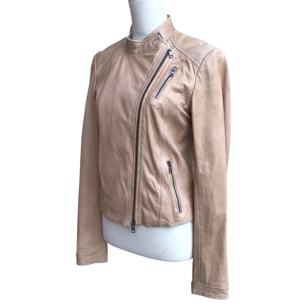 Armani Exchange Tan 100% Lambswool Full Zip Jacket Size Medium